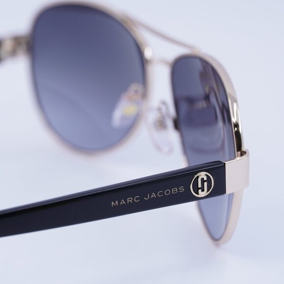 Marc Jacobs MARC 699/S 0RHL 9O Sunglasses Gold/Black Aviator Frame, Grey Lenses - Picture 4 of 10